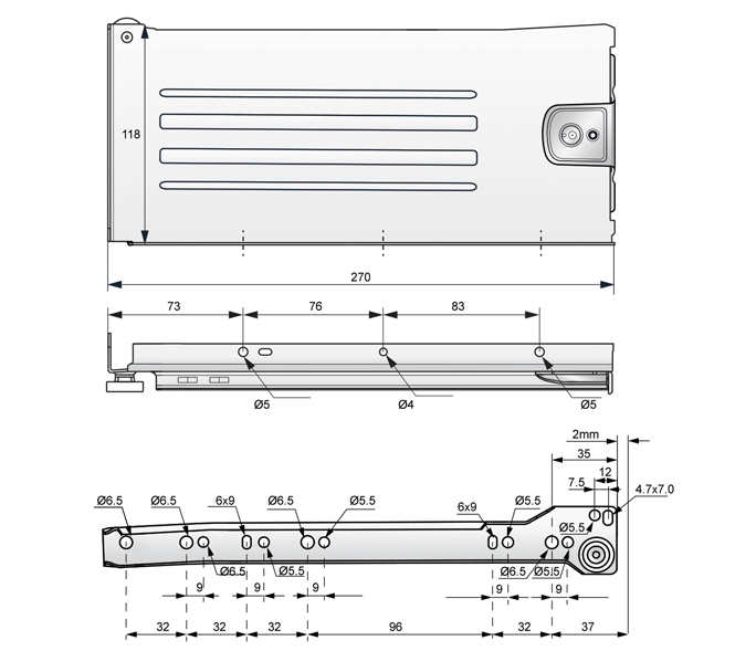 metalbox 118x300 rysunek techniczny
