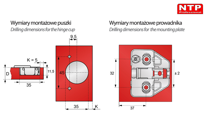 ZPCS2BR-H0R wymiary montażowe