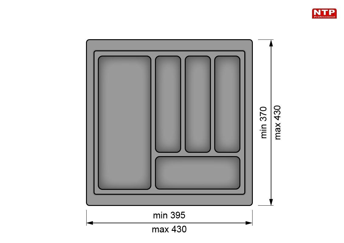 Wkład standard 40 do szuflady rysunek techniczny